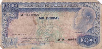 CRBX2659 BILLETE STO. THOME Y PRINCIPE 1000 DOBRAS 1977 SERIE AC MC