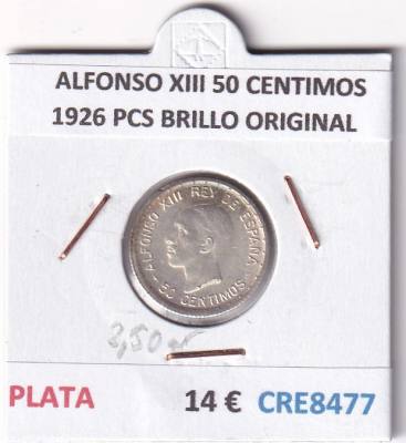 CRE8477 MONEDA ESPAÑA ALFONSO XIII 50 CENTIMOS 1926 PCS BRILLO ORIGINAL