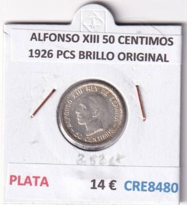 CRE8480 MONEDA ESPAÑA ALFONSO XIII 50 CENTIMOS 1926 PCS BRILLO ORIGINAL