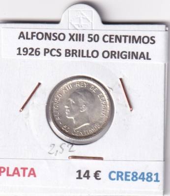 CRE8481 MONEDA ESPAÑA ALFONSO XIII 50 CENTIMOS 1926 PCS BRILLO ORIGINAL