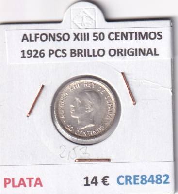 CRE8482 MONEDA ESPAÑA ALFONSO XIII 50 CENTIMOS 1926 PCS BRILLO ORIGINAL