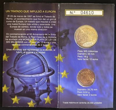CREXP714 CARTERA MONEDA ESPAÑA 2 EUROS 50 ANIV. TRATADO DE ROMA 