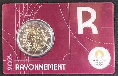 HEUR0627 MONEDA FRANCIA 2 EUROS 2024 (París 2024) Letra R COIN CARD