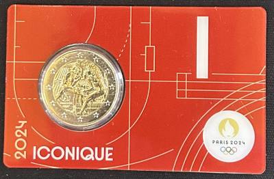 HEUR0628 MONEDA FRANCIA 2 EUROS 2024 (París 2024) LetraI I COIN CARD