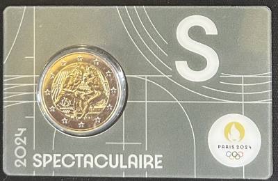HEUR0629 MONEDA FRANCIA 2 EUROS 2024 (París 2024) Letra S COIN CARD