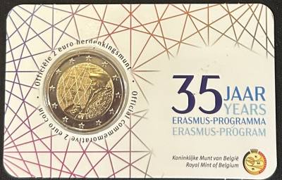 HEUR0630 MONEDA BELGICA 2 EUROS 2022 (Programa Erasmus) COIN CARD