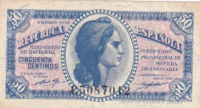 CRBS3307 BILLETE ESPAÑA 50 CENTIMOS 1937 SERIE C S/C-