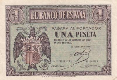 CRBS3310 BILLETE ESPAÑA 1 PESETA FEBRERO 1938 SERIE E S/C-