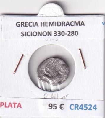 CR4524 MONEDA GRECIA HEMIDRACMA SICIONON 330-280 PLATA