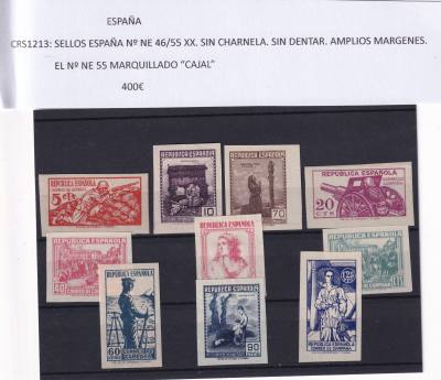 CRS1213 SELLOS ESPAÑA Nº NE 46/55 XX. SIN CHARNELA. VER DESCRIPCION EN FOTO