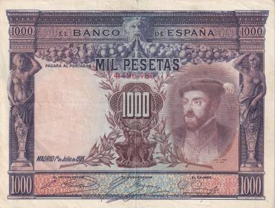 CRBS1999 BILLETE ESPAÑA 1000 PESETAS 1925 MBC