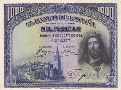 CRBS2000 BILLETE ESPAÑA 1000 PESETAS 1928 EBC