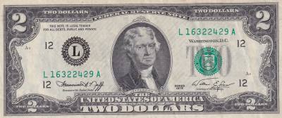 CRBX2751 BILLETE EEUU 2 DOLARES 1976 SERIE A EBC