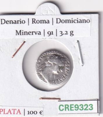 CRE9323 MONEDA ROMANA DENARIO ROMA DOMICIANO MINERVA EN COLUMNA ROSTRAL 91