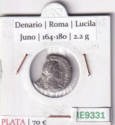 CRE9331 MONEDA ROMANA DENARIO ROMA FAUSTINA II JUNO 161-176