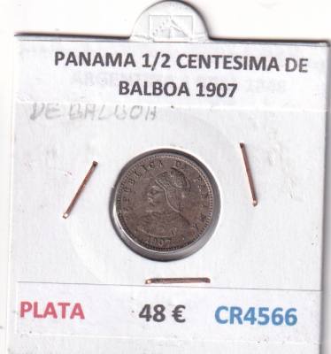 CR4566 MONEDA PANAMA 1/2 CENTESIMA DE BALBOA 1907 PLATA