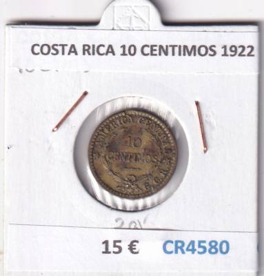 CR4580 MONEDA COSTA RICA 10 CENTIMOS 1922