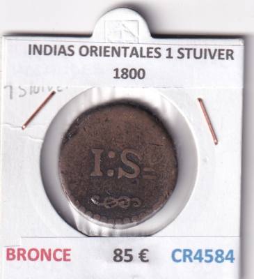 CR4584 MONEDA INDIAS ORIENTALES 1 STUIVER 1800 BRONCE