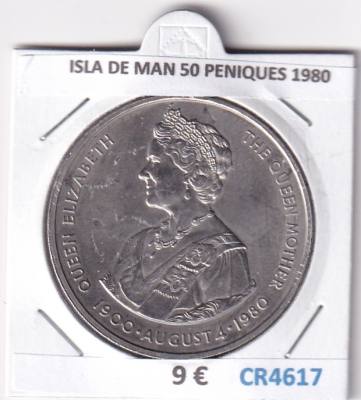 CR4617 MONEDA ISLA DE MAN 50 PENIQUES 1980 NIQUEL