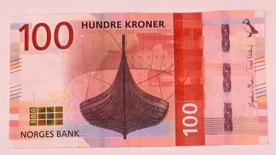 CRBX0290 BILLETE NORUEGA 100 KRONER 2016 MBC+ 