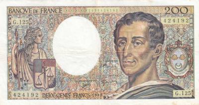 CRBX0511 BILLETE FRANCIA 200 FRANCOS 1992 MBC 