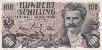 CRBX0610 BILLETE AUSTRIA 100 SHILLING 1960 MBC