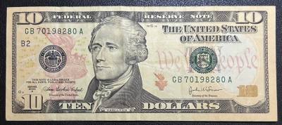 CRBX0627 BILLETE EEUU 10 DOLARES 2004