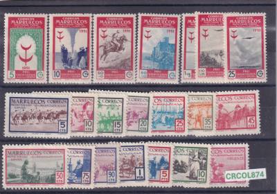 CRCOL874 SELLOS ESPAÑA COLONIA MARRUECOS Nº CAT. 336/47 Y 346/56 SIN CHARNELA