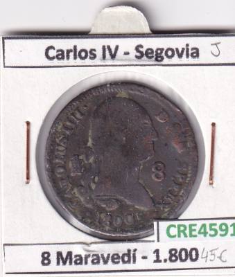 CRE4591 MONEDA ESPAÑA CARLOS IV 8 MARAVEDIS 1800 SEGOVIA