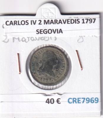 CRE7969 MONEDA ESPAÑA CARLOS IV 2 MARAVEDIS 1797 SEGOVIA