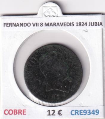 CRE9349 MONEDA ESPAÑA FERNANDO VII 8 MARAVEDIS 1824 JUBIA COBRE