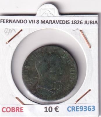 CRE9363 MONEDA ESPAÑA FERNANDO VII 8 MARAVEDIS 1826 JUBIA COBRE