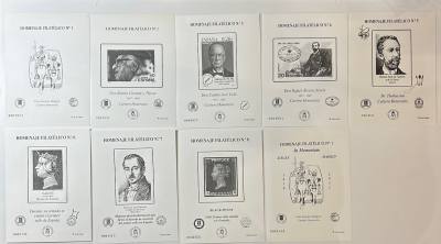 CRS1231 LOTE 9 PRUEBA DE LUJO HOMENAJE FILATELICO (LA Nº1 CON Y SIN CARTERA)