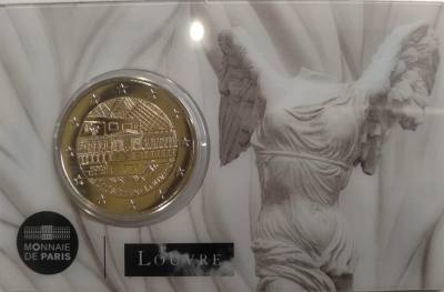 HEUR0695 MONEDA FRANCIA 2 EUROS 2025 (Museo del Louvre) COIN CARD