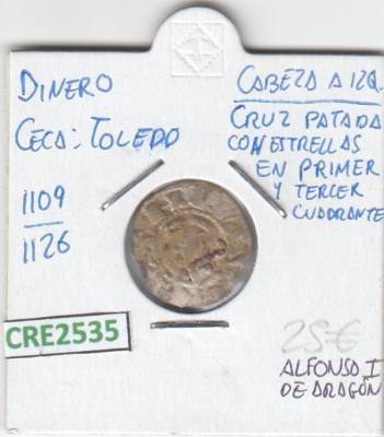 CRE2535 MONEDA ARAGONESA DINERO TOLEDO 1109-1126
