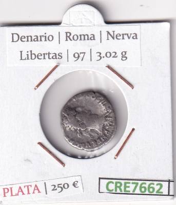 CRE7662 MONEDA ROMANA DENARIO ROMA NERVA PLATA