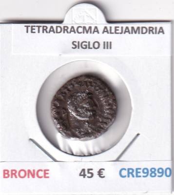 CRE9890 MONEDA TETRADRACMA ALEJAMDRIA SIGLO III BRONCE