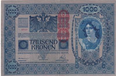 CRBX2892 BILLETE ALEMANIA 1000 MARCOS 1902 CON RESELLO ROJO MBC