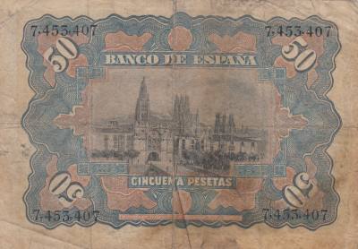 CRBS1299 BILLETE ESPAÑA 50 PESETAS 1907 BC