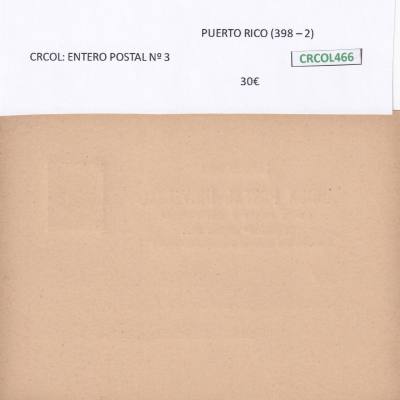CRCOL466 ENTERO POSTAL PUERTO RICO Nº 3