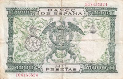 CRBS1393 BILLETE ESPAÑA 1000 PESETAS 1957 BC