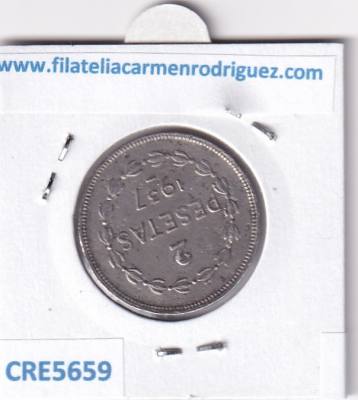 CRE5659 MONEDA ESPAÑA EUSKADI 2 PESETAS 1937 NIQUEL