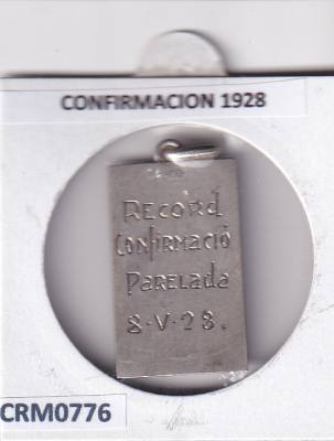 CRM0776 MEDALLA RECORDATORIO CONFIRMACION 1928