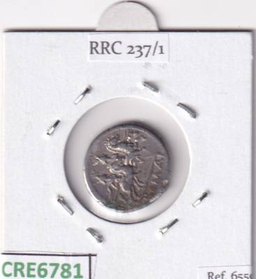 CRE6781 MONEDA ROMANA DENARIO ROMA GNAEUS LUCRETIUS TRIO 136 A.C VER FOTOS