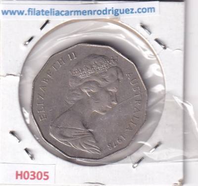 H0305 MONEDA AUSTRALIA 50 PENIQUES 1978