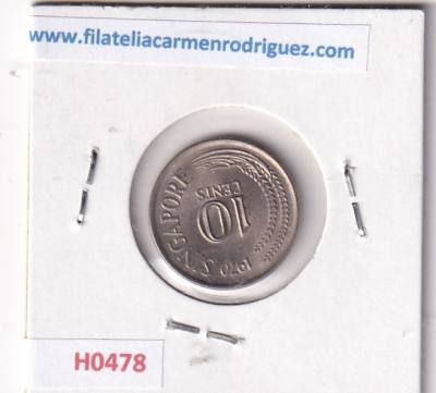 H0478 MONEDA SINGAPORE 10 CENTIMOS 1970
