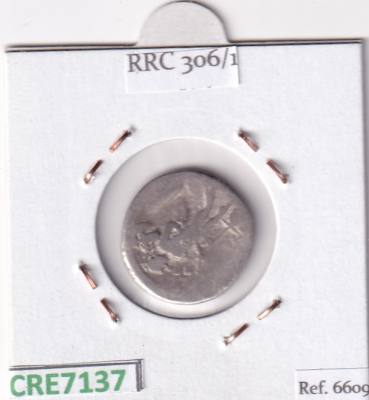 CRE7137 MONEDA DENARIO ROMA 108-107 A.C LUCIUS VALERIUS FLACCUS