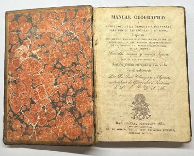 L101 LIBRO ANTIGUO MANUAL GEOGRAFICO 1831 BARCELONA VER FOTOS