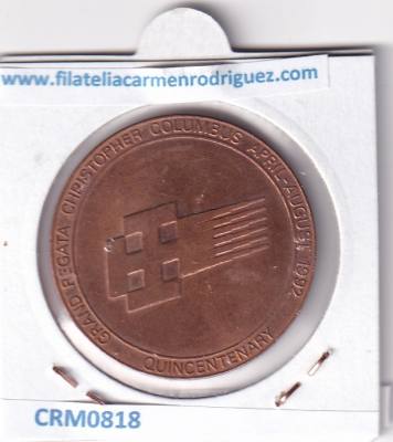 CRM0818 MEDALLA GRAN REGATA CRISTOBAL COLON COBRE