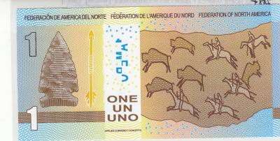 CRJ2187 BILLETE FEDERACION NORTE AMERICA 1 AMERO 2015 POLIMERO NA-4